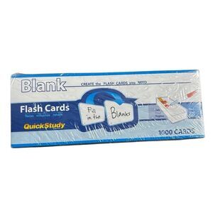Quick Study Blank Flash Cards 1000 Card Set *New*